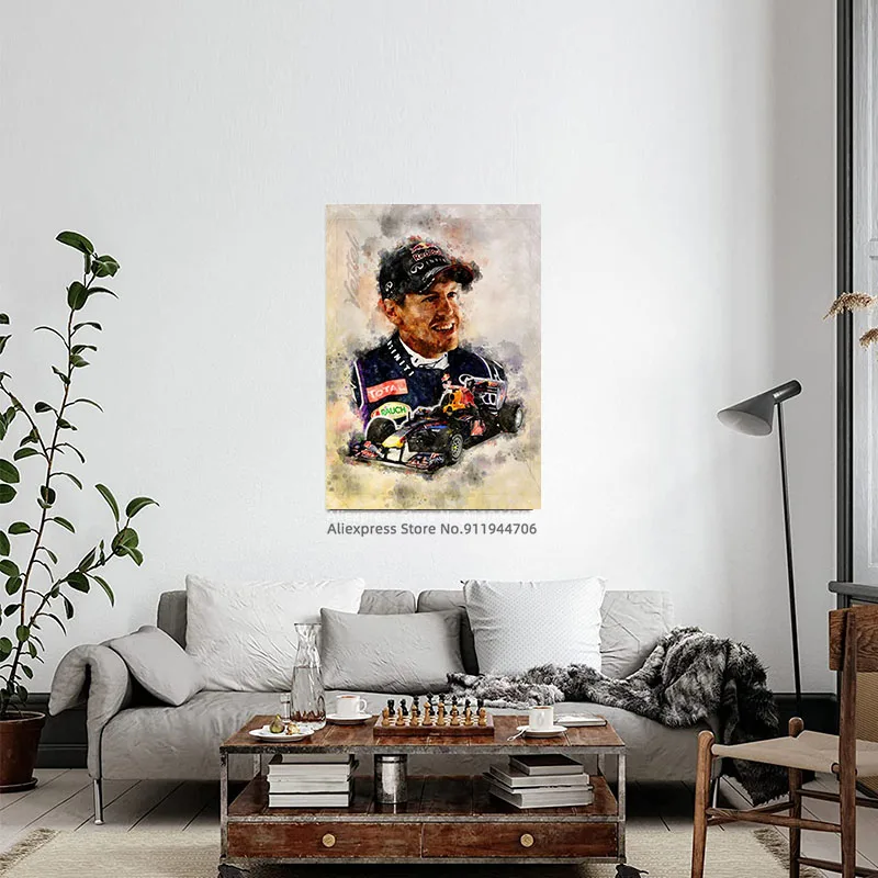 Портреты всемирно известных водителей и их спортивных гоночных автомобилей