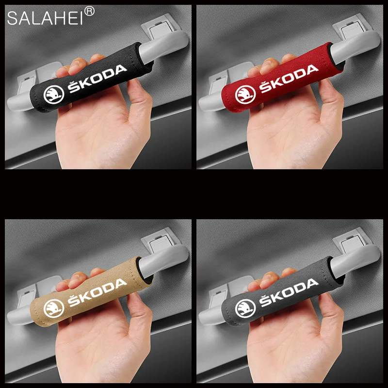 

1/2/4PCS Car Roof Pull Gloves Car Door Handle Protection Cover For Skoda Octavia A5 A7 RS Fabia Superb rapid yeti Kodiaq Styling