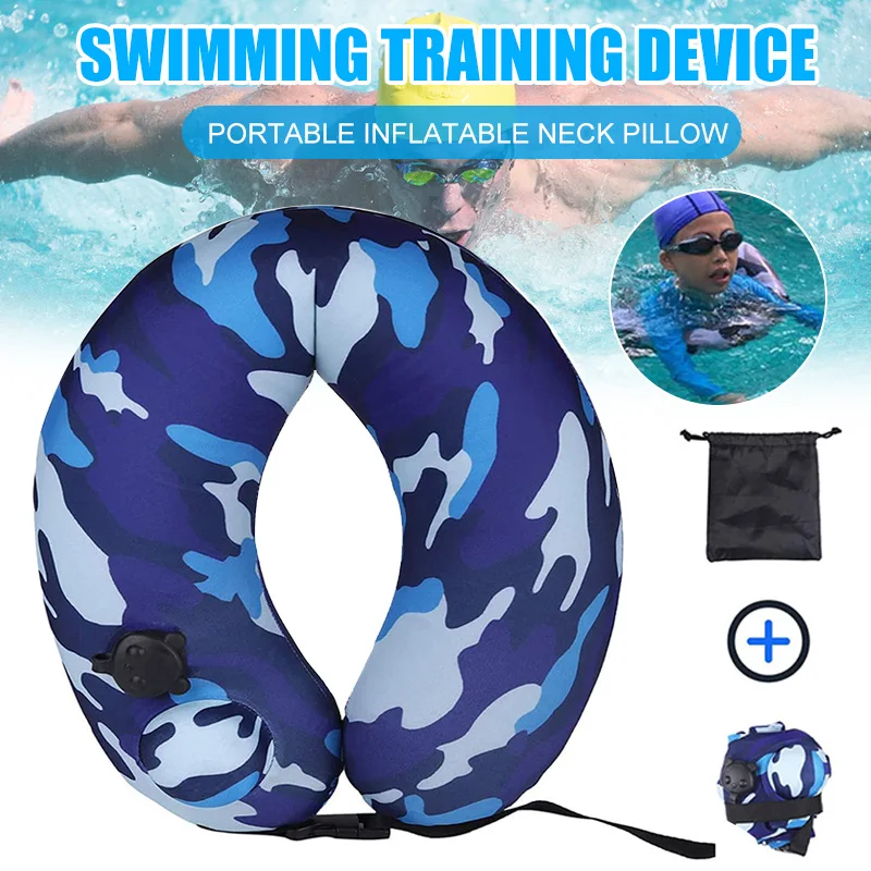 

NEW Portable Swim Trainers Swimming Belt for Kids Adults Inflatable Neck Pillow Airplane Travel Multifunctional Swimming Rings
