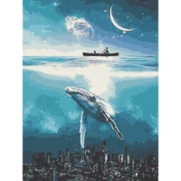 gatyztory oil painting by numbers for adults animals 60x75cm diy paint by numbers on canvas whale frameless handpaint home decor