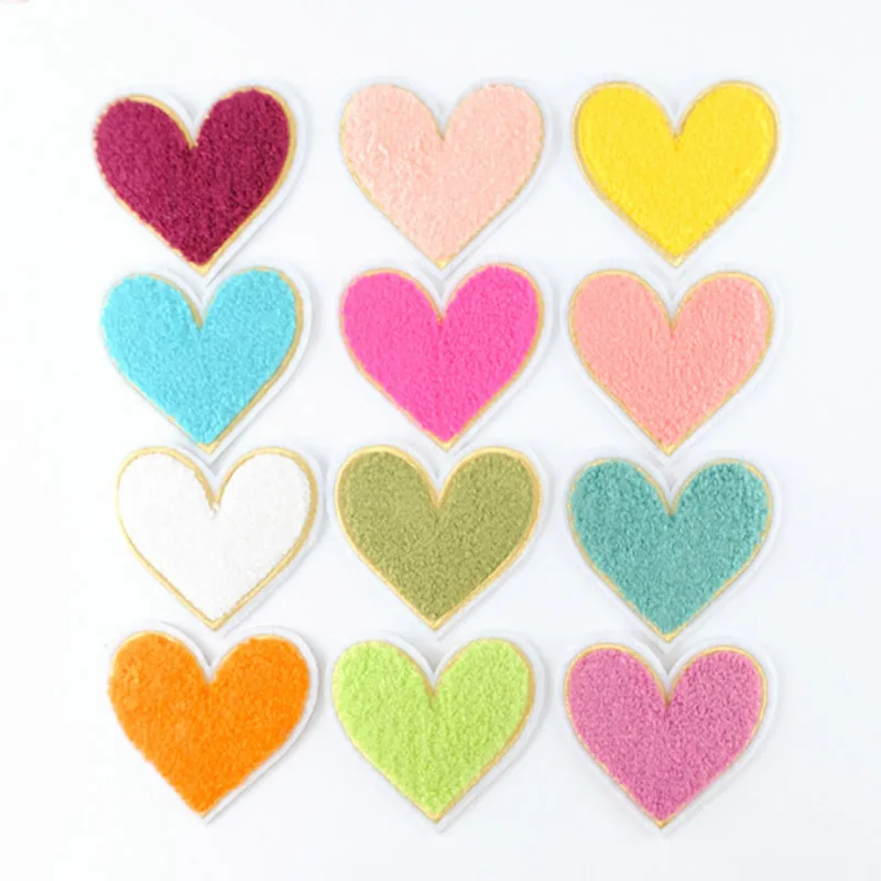 

Нашивка с вышивкой, 12 цветов, в виде сердца, для одежды, джинсов, рюкзаков, нашивки в полоску, значок для одежды наклейки для рукоделия