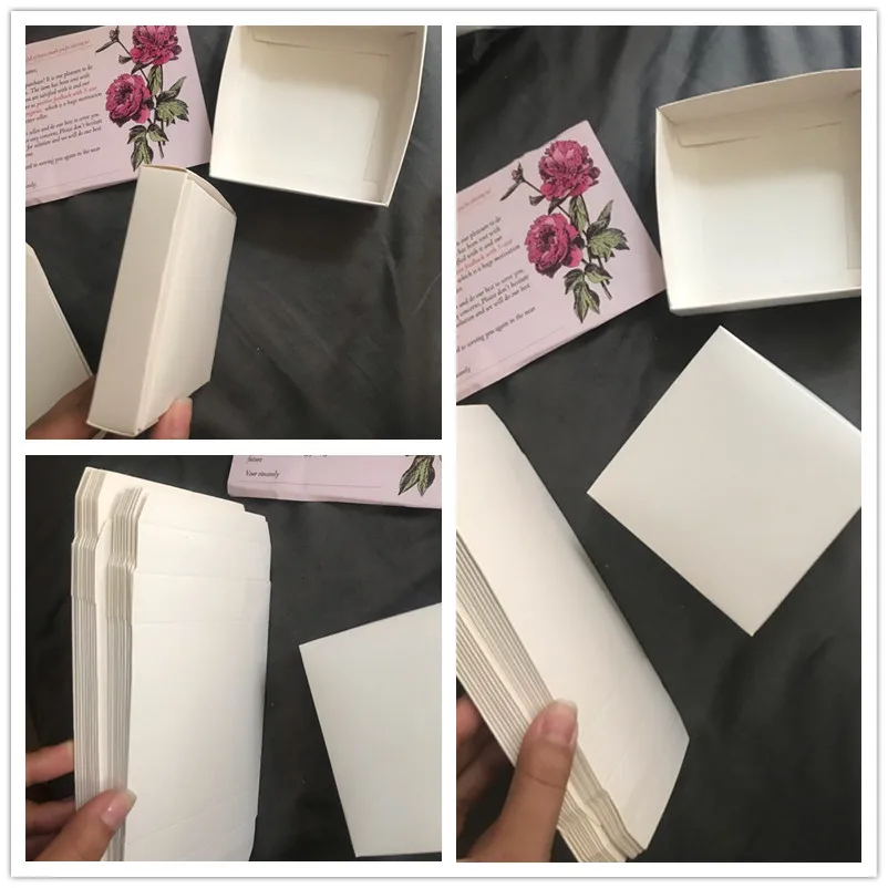 10 шт. маленькие картонные подарочные коробки с крышкой из крафт бумаги белая