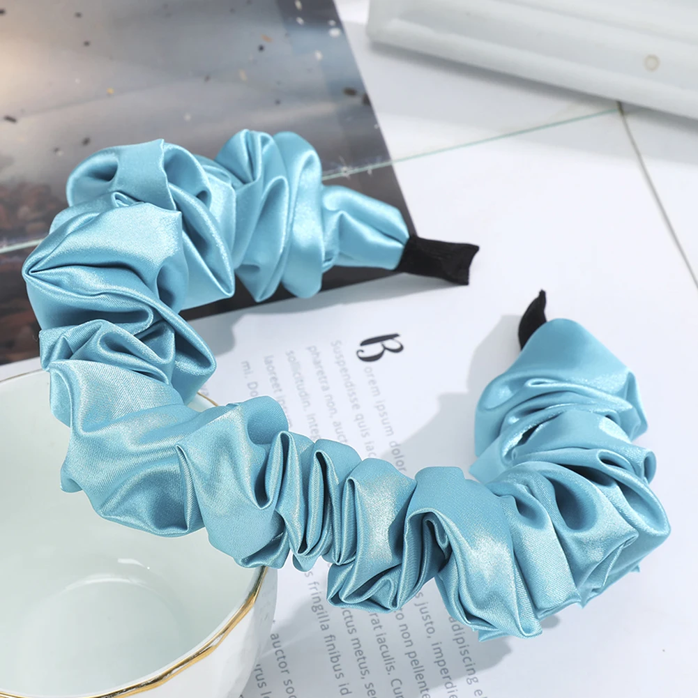 

Imitation Silk Pure Color Bubble Fold Thin Hair Hoop All-match Hair Accessories Wash Face Hair Elastic Hair Accessories