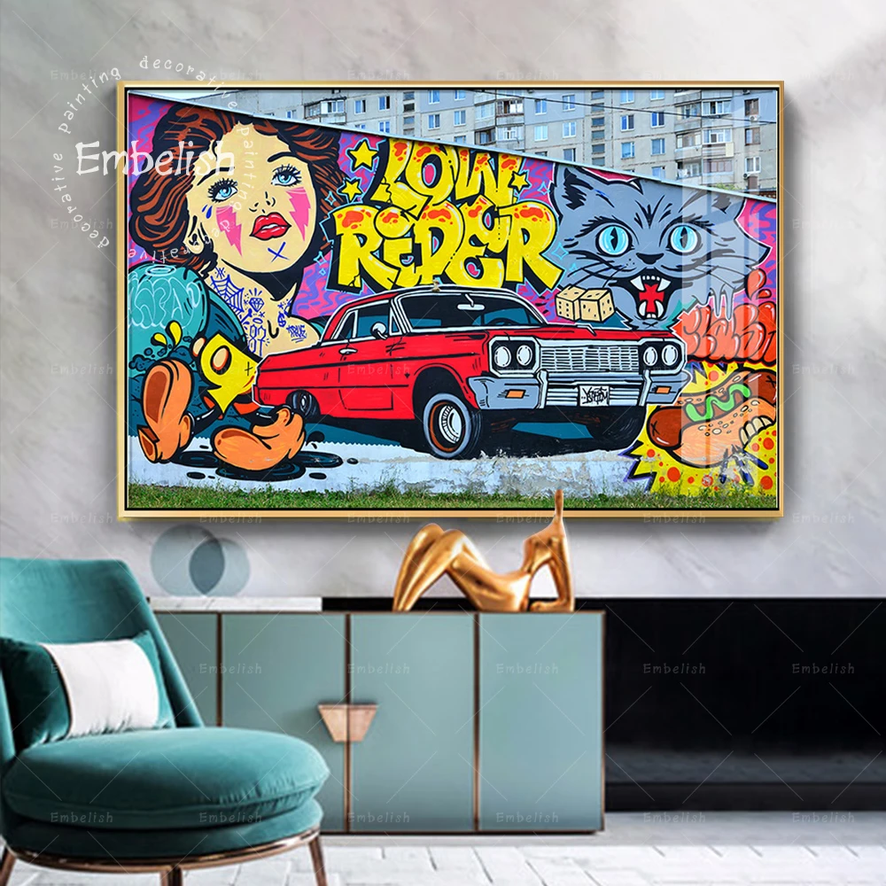 

1 Pieces Graffiti Street Artworks Cartoon Wall Art Pictures For Living Room Modern Home Decor Posters HD Print Canvas Paintings