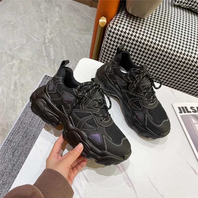 Кроссовки женские из натуральной кожи спортивная обувь на платформе модные