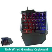 wired keyboard gaming keypad with led color backlight 35 keys usb chargable one handed keyboard computer peripherals