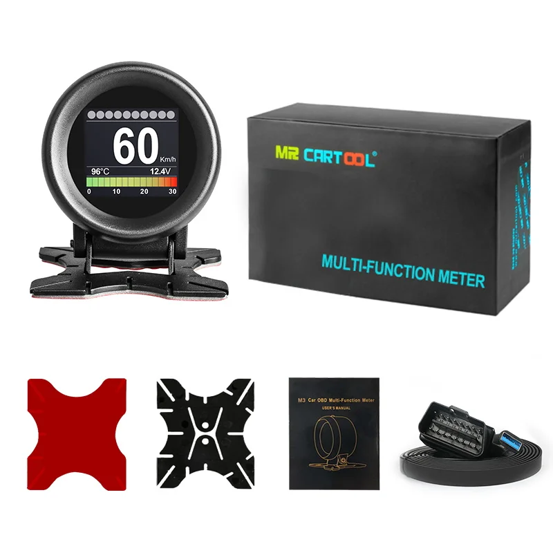 MR CARTOOL M3 автомобильный OBD2 HUD Дисплей gps Спидометр превышение Предупреждение датчик температуры воды масла цифровой OBD2 диагностический инструмент