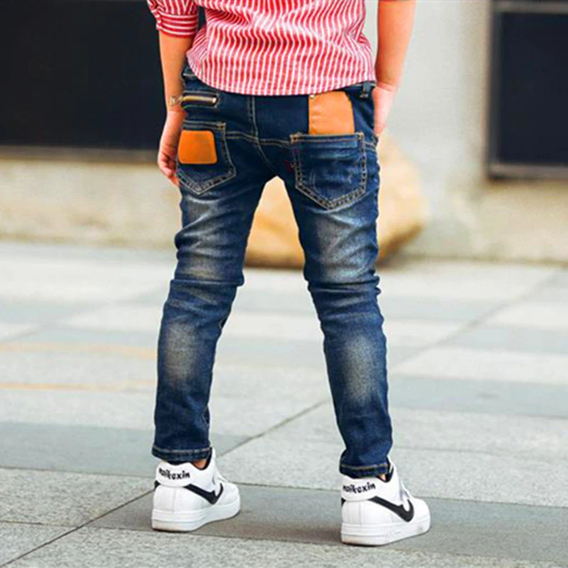 

Male child jeans spring child trousers children's clothing fashion wild boy pants for: 3 4 5 6 7 8 9 10 11 12 13 14 years old