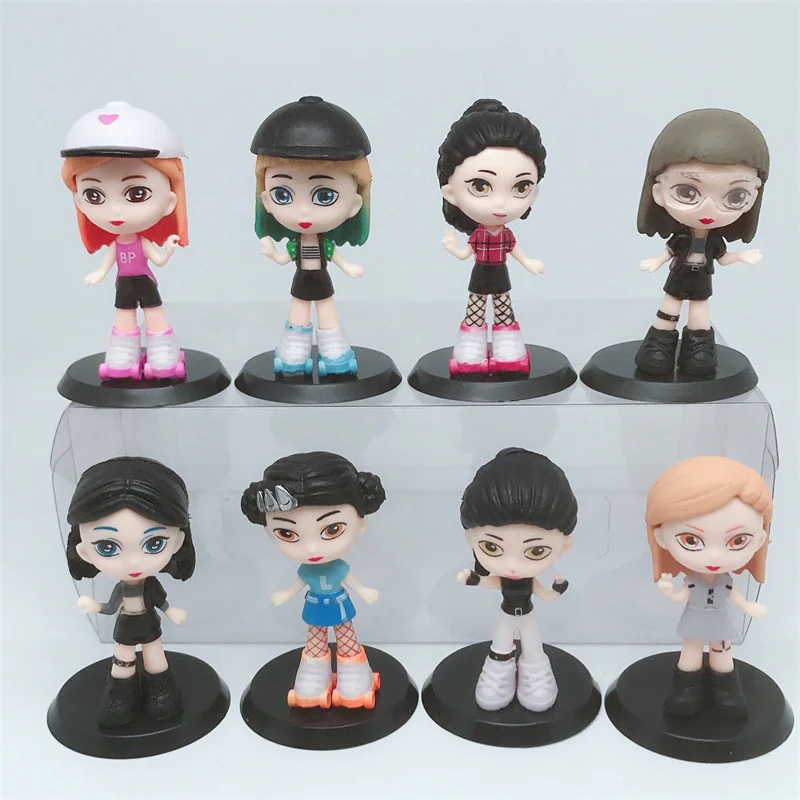 8 шт./компл. KPOP Корейская прекрасная звезда Лиза розовая Дженни изоо фигурка кукла