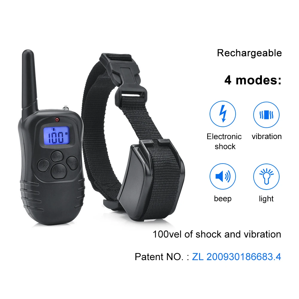 Petrainer 998DR-1 300 м Кинологический Перезаряжаемые статического вибрации, воротник с дистанционным для маленький, большой собаки
