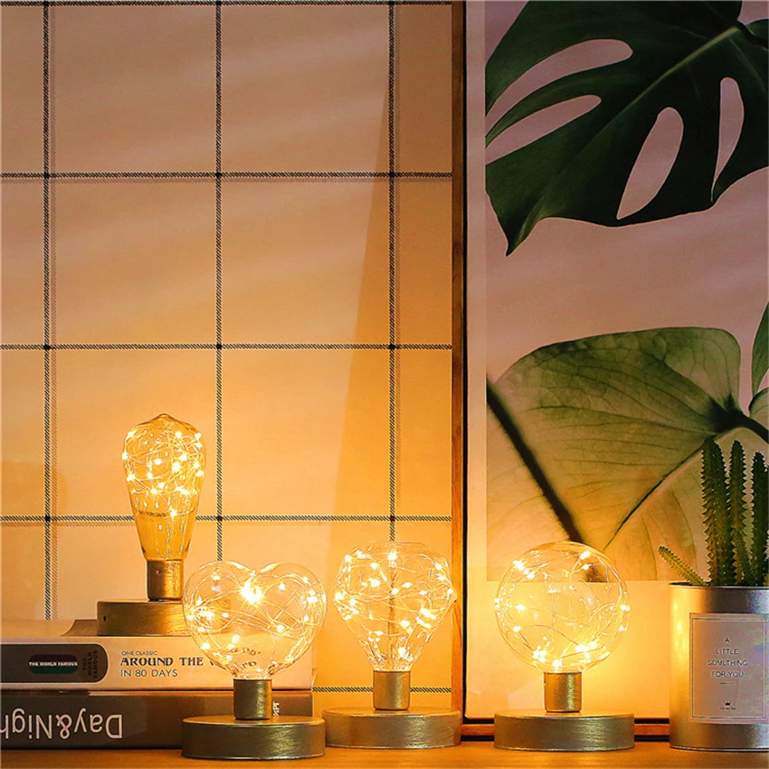 Маленький ночсветильник в скандинавском стиле с питанием от аккумулятора