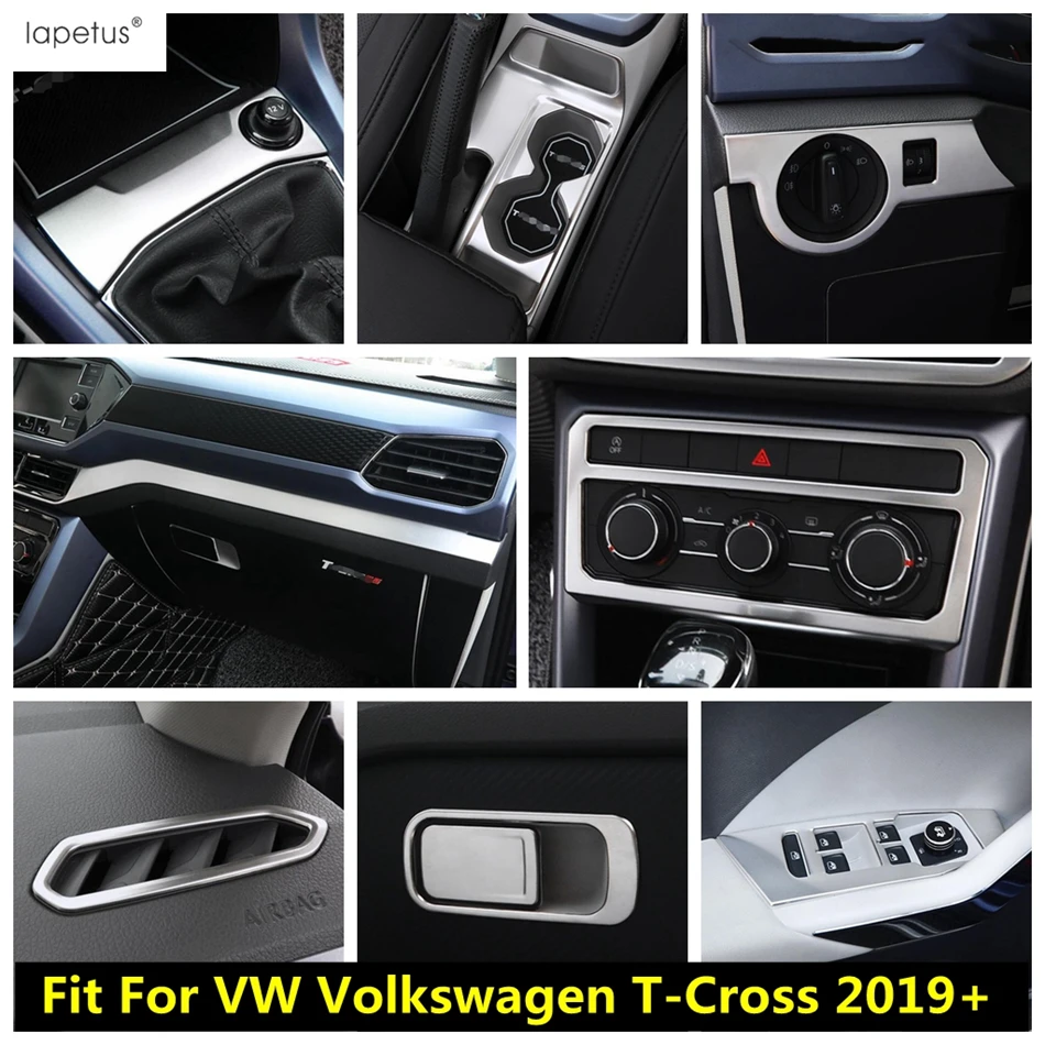 

Pillar A Air AC Vent Gear Shift Head Light Cover Trim Stainless Steel Accessories For VW Volkswagen T-Cross T Cross 2019 - 2023