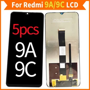 5pcslot for xiaomi redmi 9a lcd screen display with touch assembly for redmi 9c mobile phone parts free global shipping