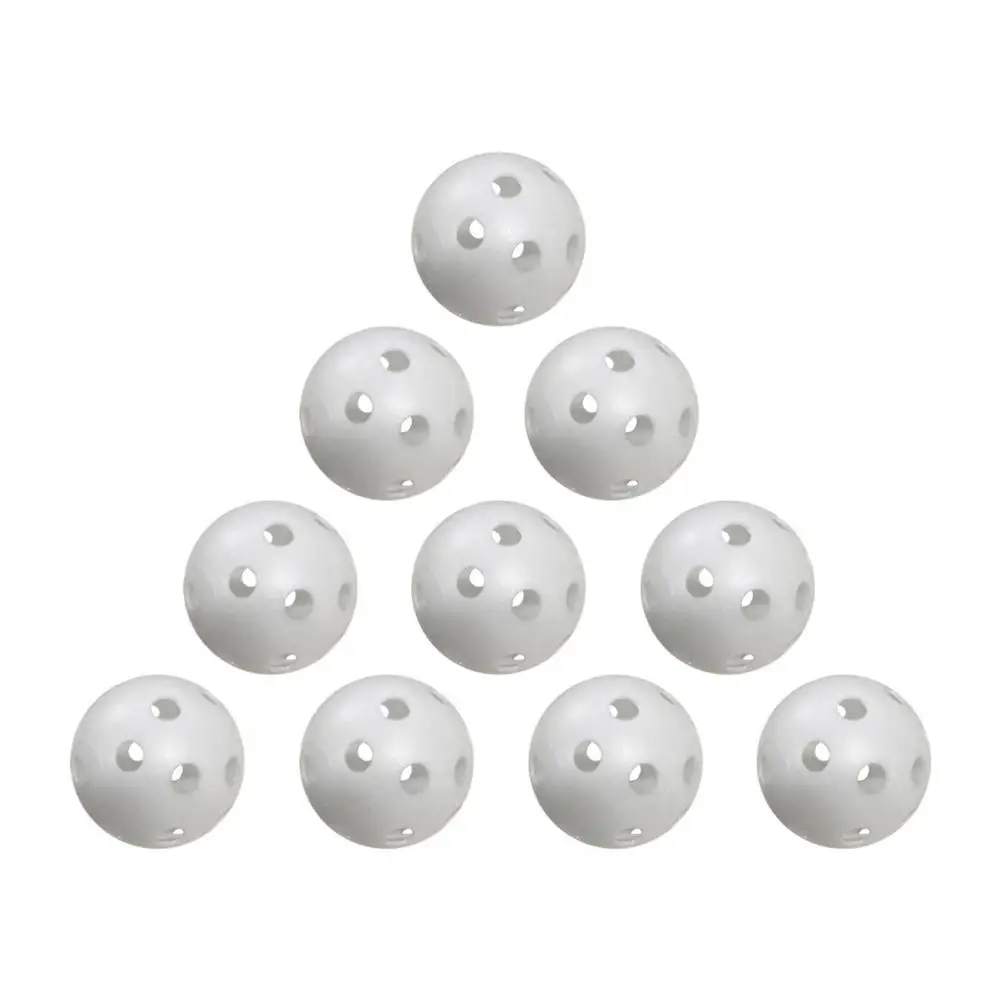 

10Pcs golf practice ball eye-catching wear-resistant plastic multifunctional backyard hollow training ball