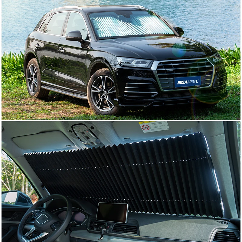 Выдвижной солнцезащитный козырек для лобового стекла автомобиля от УФ лучей 99%