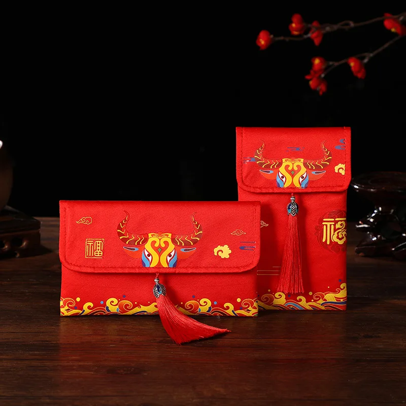 

Подарочный пакет для помолвки, китайский красный конверт, изысканный цветочный карман для денег, высокое качество, парча, свадебные сумки с ...
