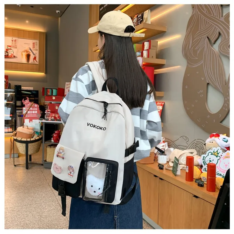 

Student Backpack Teens Schoolbag High Capacity Backbag Waterproof Kawaii Bagpack University School Book Bags for Girls Boys
