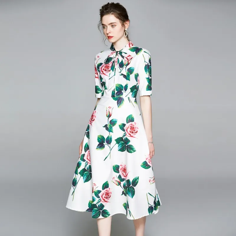 Женское шифоновое платье с коротким рукавом элегантное бальное бантом на