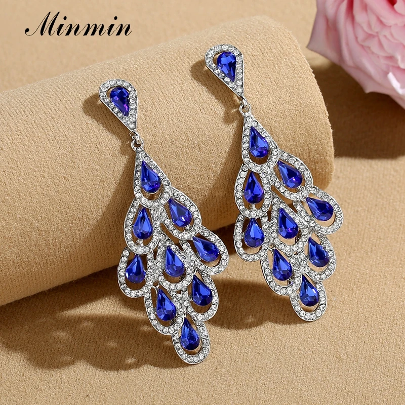 Великолепные большие висячие серьги Minmin модные свадебные ювелирные изделия для