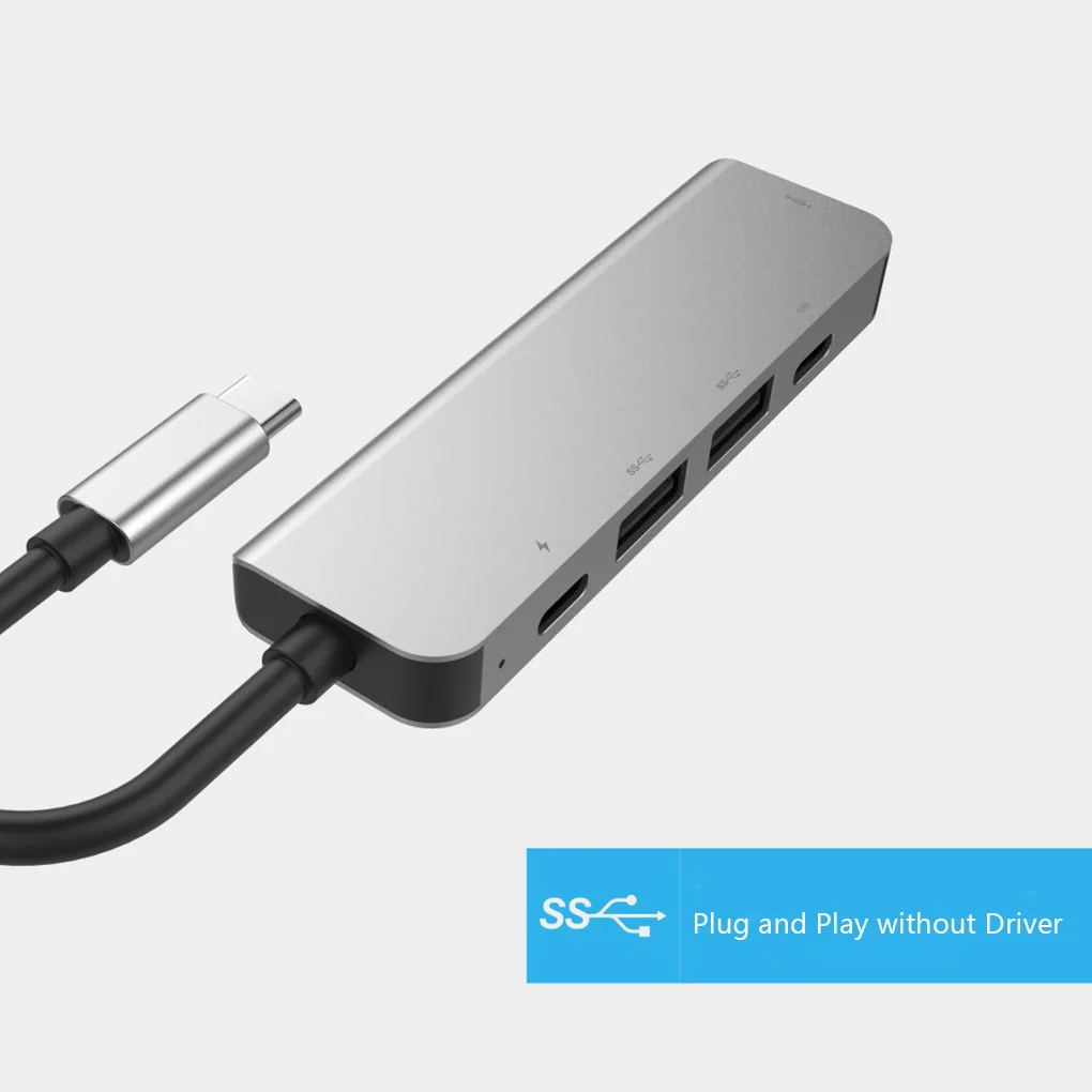 6 в 1 USB 3,0 Высокоскоростные порты type-C концентратор Usb-C до 4K 30HZ HD ноутбук Rj45 Gigabit Ethernet сеть PD концентратор