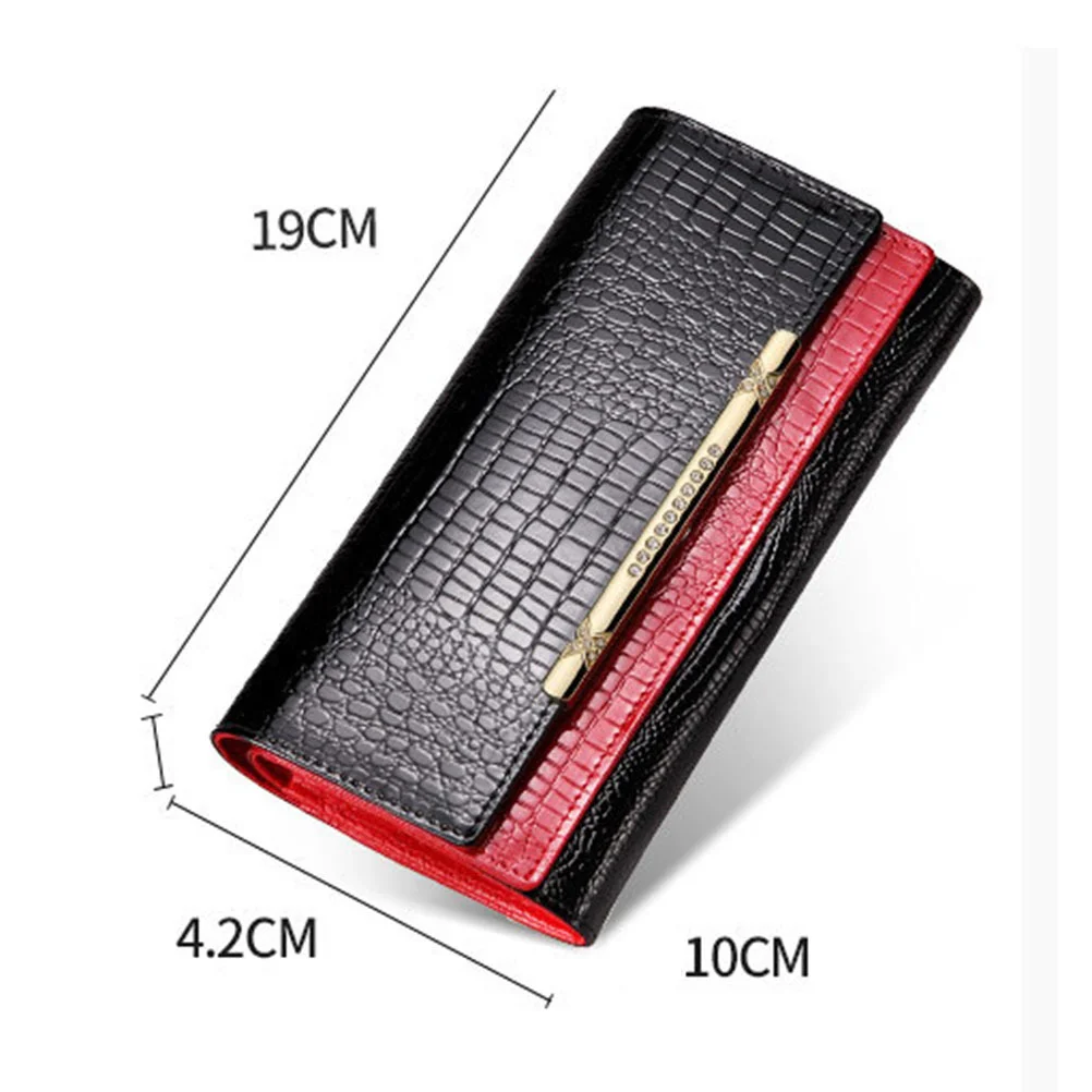 

High Quality Genuine Leather Wallets Women 2021 New Fashion Luxury Crocodile Purses Long Large Capacity Female Clutch Bag