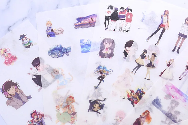 6pcs Lovely girl paper sticker Organizer Calendar Diary Book Planner Sticker Scrapbook Decoration papeleria sale | Канцтовары для