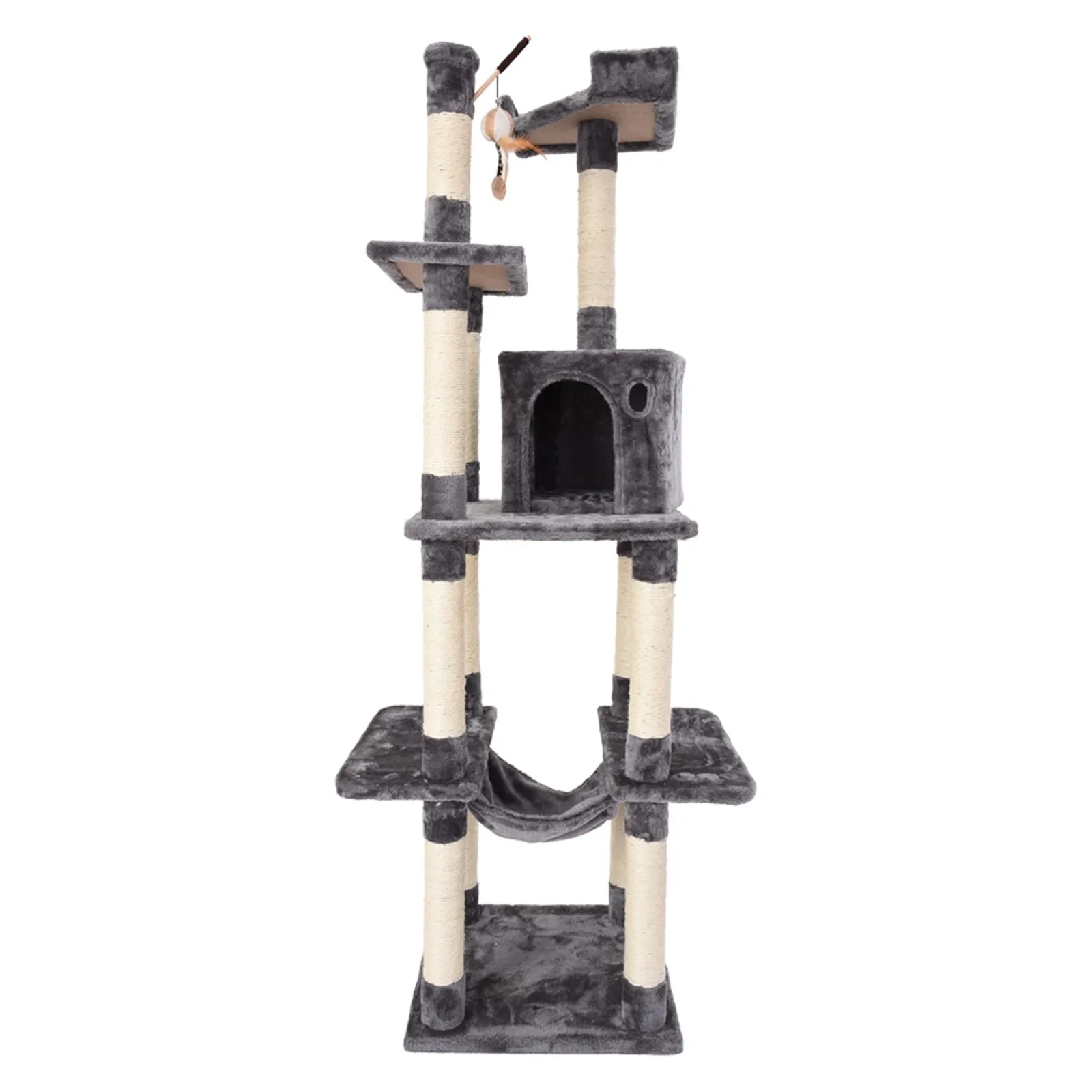 Cat Tower Kittens Pet Play House Activity Tree Condo Scratching Sisal Post Jumping Toy Sleeping Bed | Дом и сад