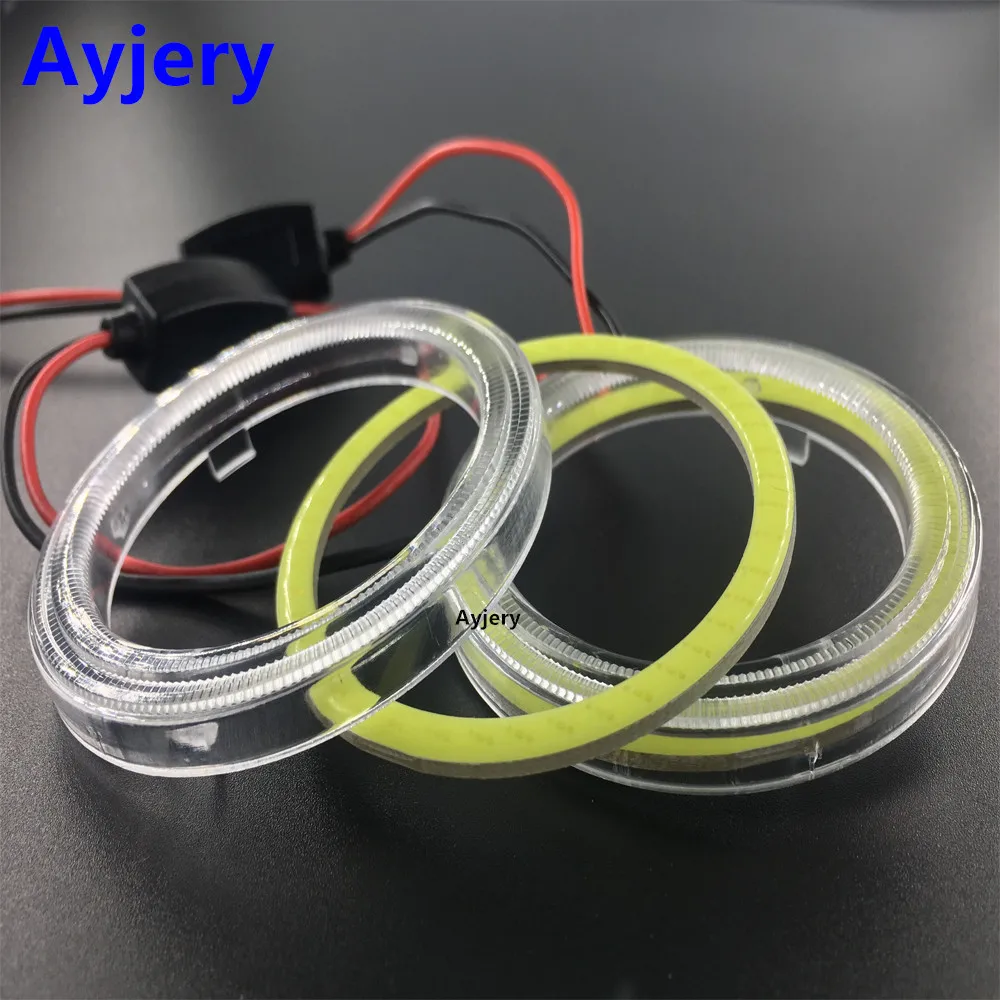 AYJERY из 2 предметов COB светодиодный Ангельские глазки 80 мм 63 SMD 8 см 12V 24V Авто Halo