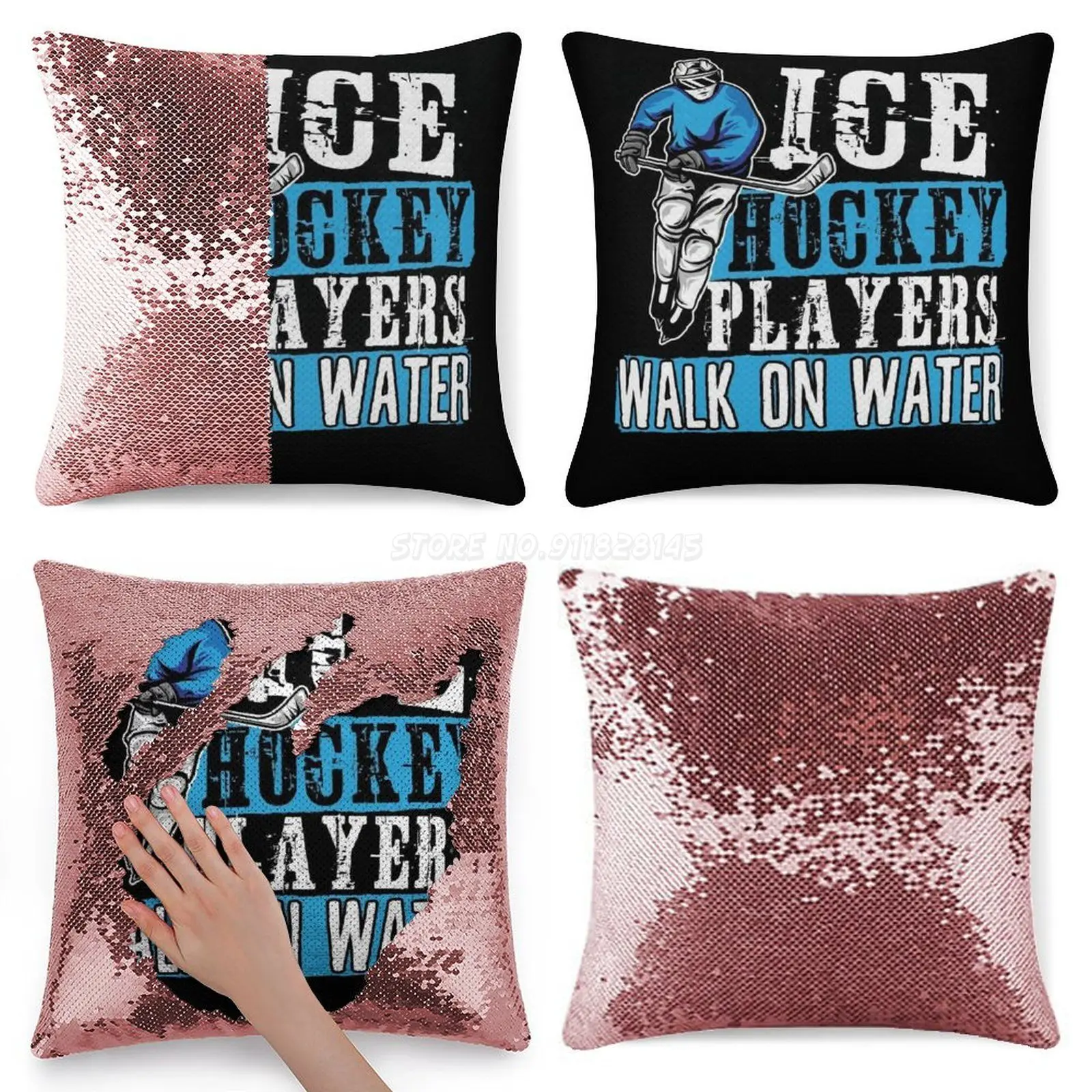 Наволочка с блестками для хоккея на воде меняющая цвет украшение дома и кафе