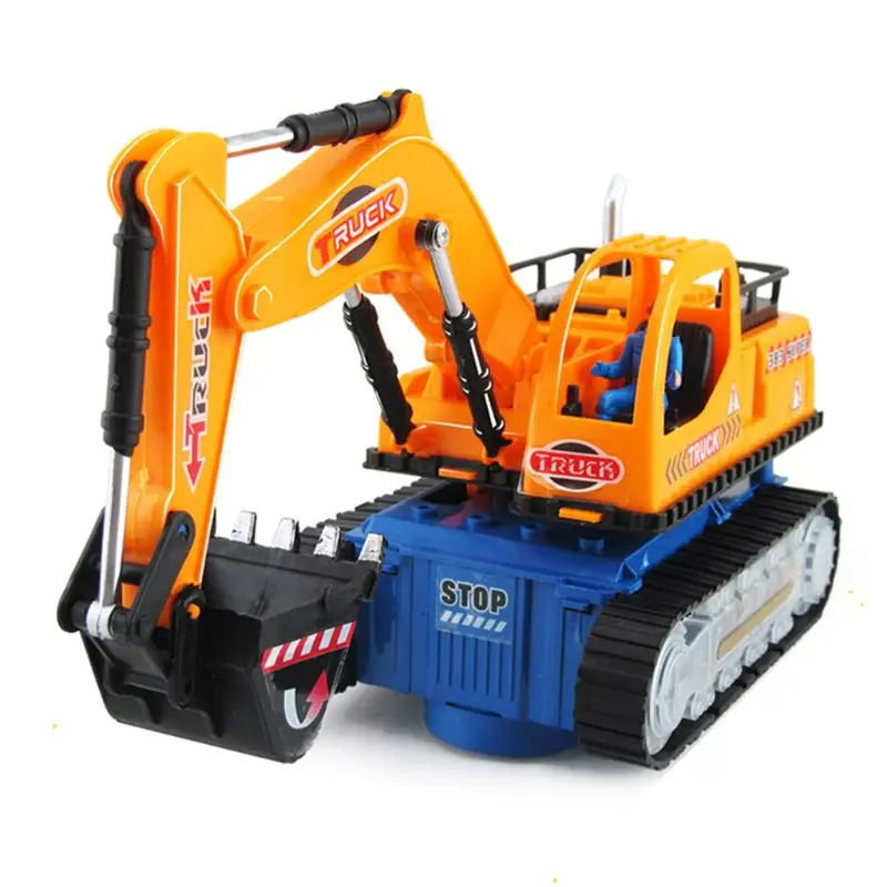 

Electric Truck Flashing LED Light Music Excavator Universal Wheel Car Engineering Vehicles Model Kids Educational Toy