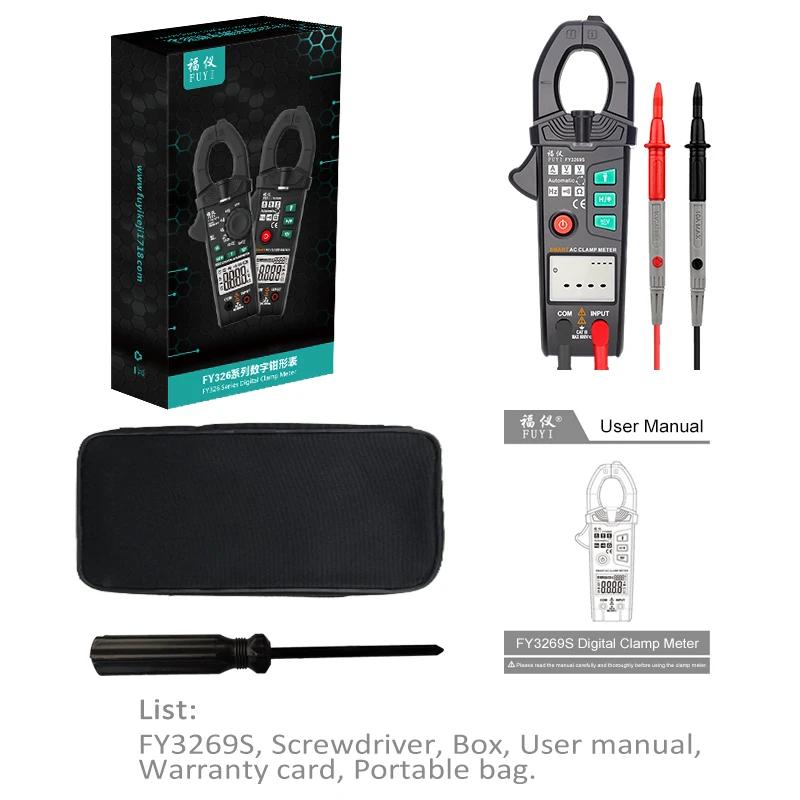 

New Smart Clamp Meter Digital Non-Contact 6000 Count Clamp Multimeter AC DC Clamp Meter Current Voltage Ture Rms NCV Multimeter