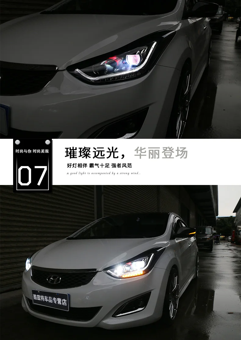 Автомобильный Стайлинг для Hyundai Elantra MD светодиодный 2011- фары новые Elantra DRL Объектив двойной луч H7 HID Xenon автомобильные аксессуары