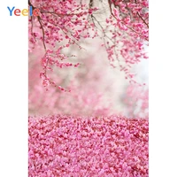 yeele pink blooming tree flower petals passage photography backdrop photographic studio photo background decorations prop