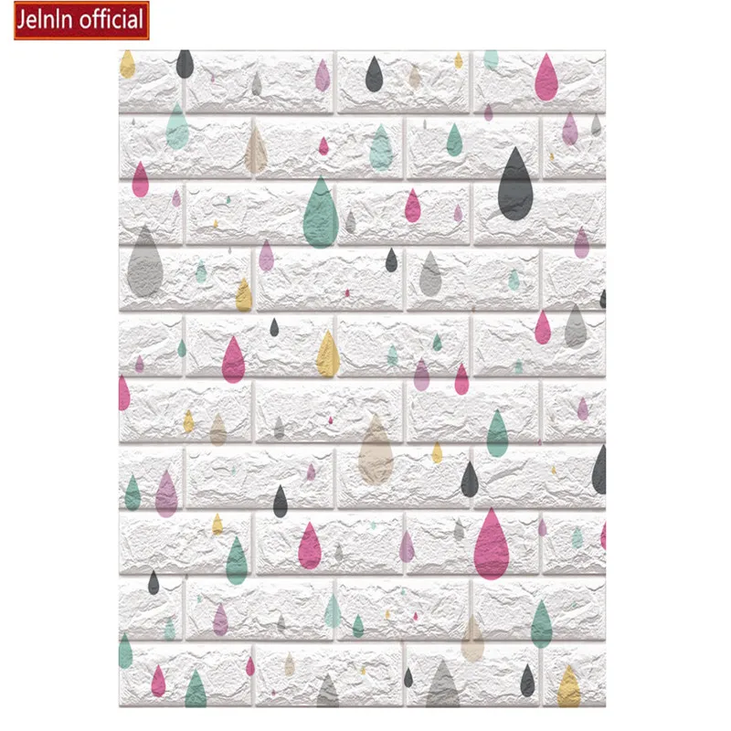 Самоклеящиеся обои 3d настенные наклейки в спальню с цветными дождевыми каплями