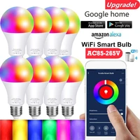 10w15w20w led smart bulb colorful changing light bulb wifiir remote lamp work with alexa google home microphone music mode