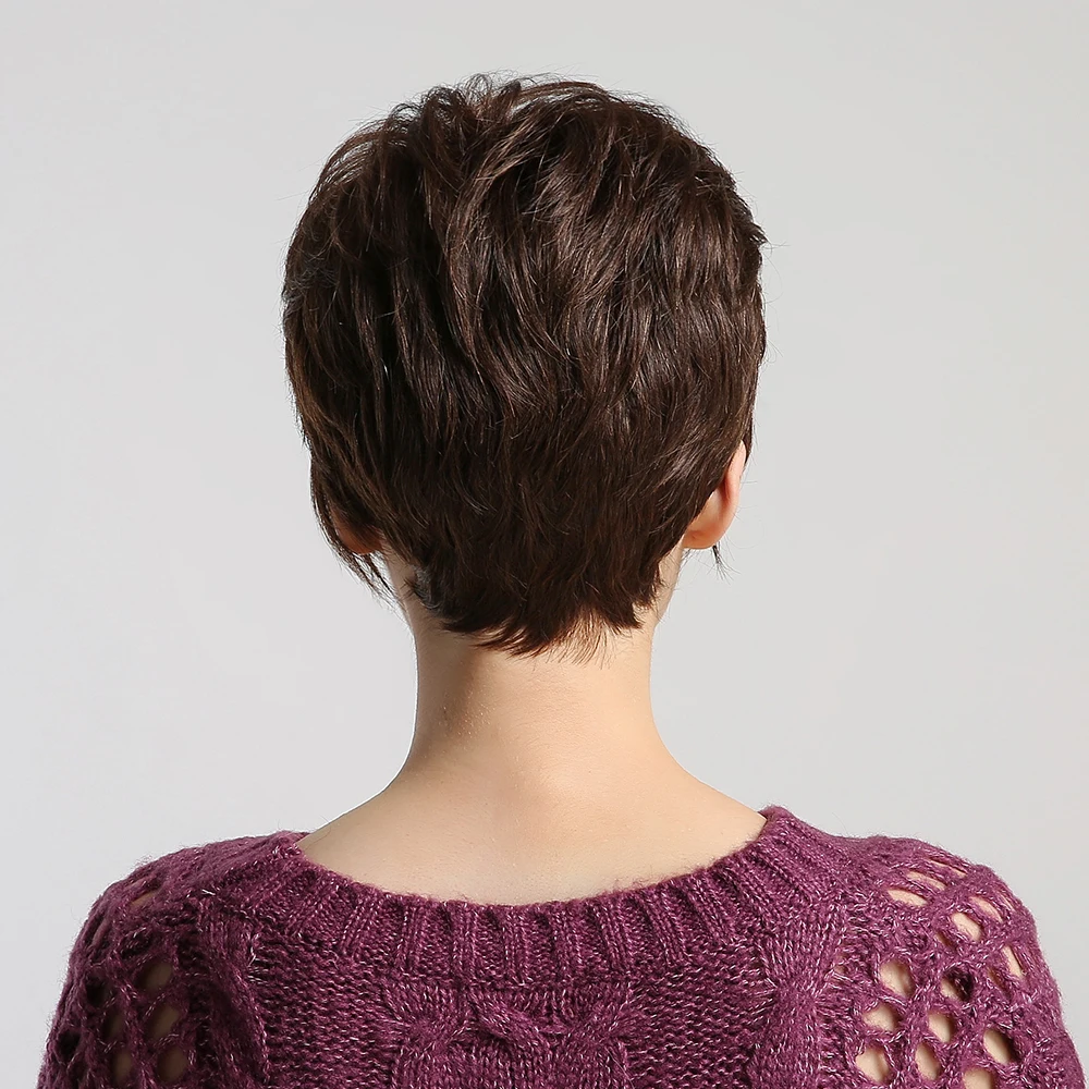 wm3034-4-G INHAIR cube Женские синтетические волосы натуральные прямые короткие парики Многослойные пушистые Средний размер эластичный дышащий парик - Цвет: wm3034-4-G