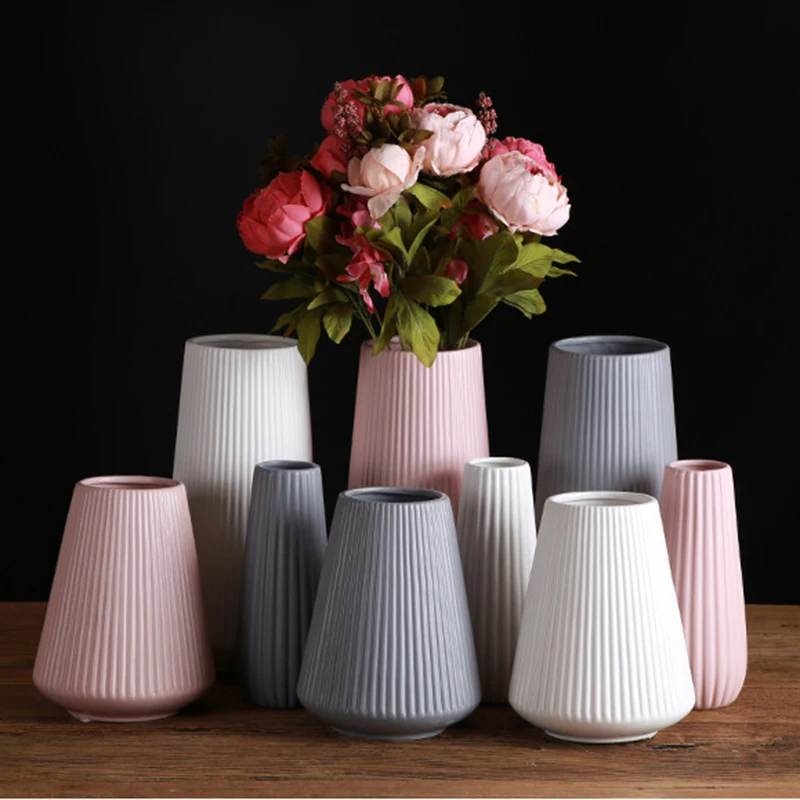 Ваза в скандинавском стиле белый Керамика украшения дома горшки для цветов