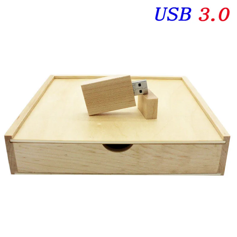 JASTER Пользовательский логотип фото уникальный Альбом орехового дерева USB флэш-накопитель USB+ коробка Флешка USB 3,0 8 GB-64 GB фотография(170*170*35mm - Цвет: Maple With BOX