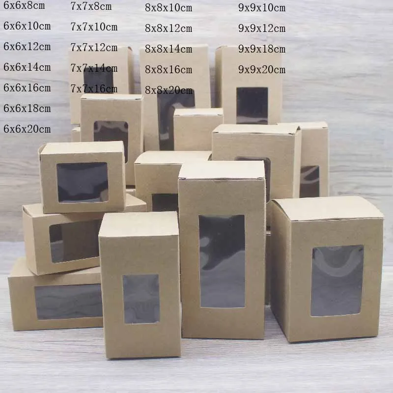 Mulit Размер 5 шт Новые окна box6x6/7x 7x/8X8/9x9xheight бумажная посылка коробка крафт белые