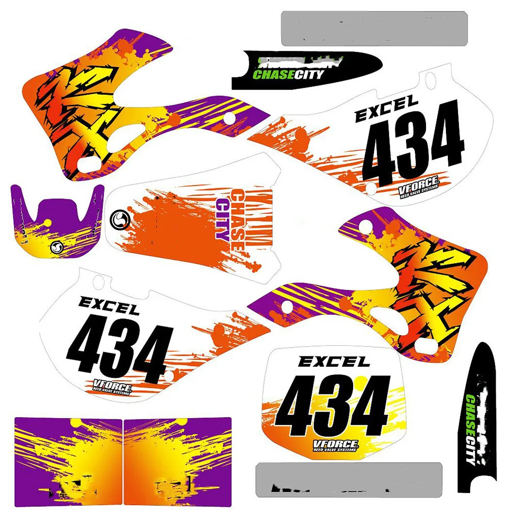 Мотоциклетные графические наклейки 3 м наборы наклеек для Kawasaki KX125 KX250 1999 2000 2001 2002