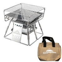 camping bbq grill portable camping furnace stainless steel folding bbq stove mini barbecue oven for picnic camping supplies
