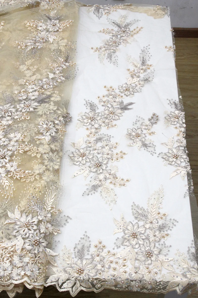 Nude lace Тюль сетка кружева свадебное платье ткань французские кружева платья ткани 1268 - Цвет: Nude lace
