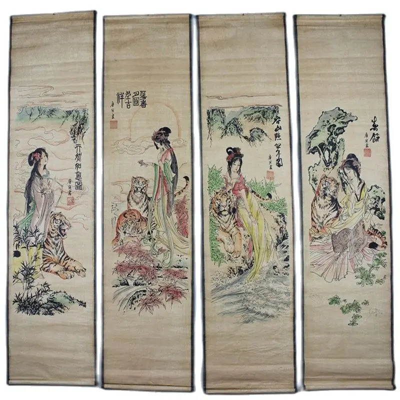 

Фольклорная коллекция, искусственная живопись, четыре экрана, картины, 4 пары