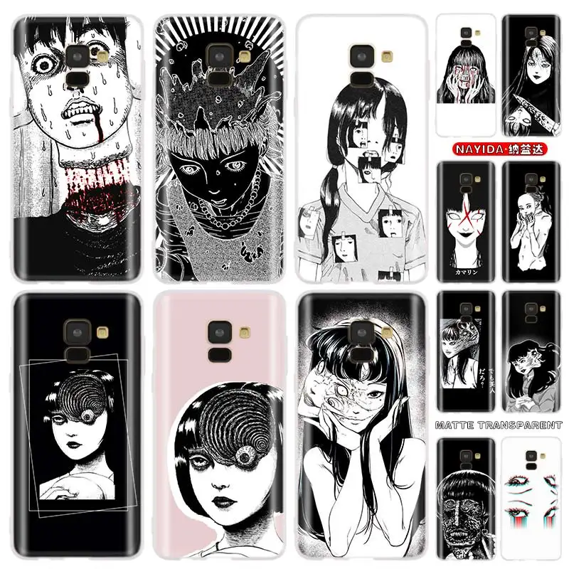 

case Soft Cover TPU Coque For Samsung Galaxy J6 J8 J3 J5 J7 J4 Plus 2018 2016 2017 EU Prime Pro j610 Junji Ito Tees Horror