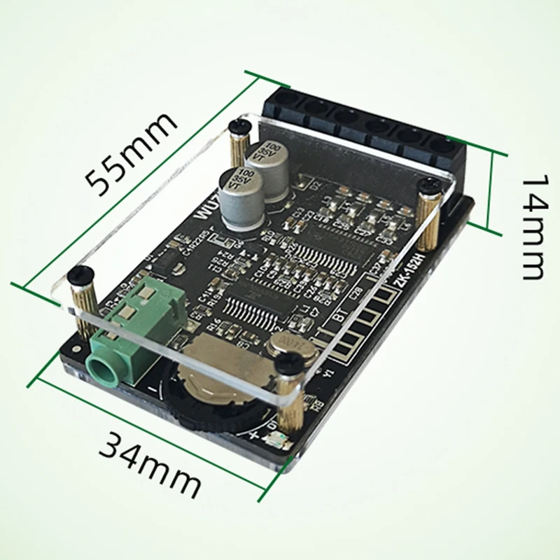 2X15W двухканальный стерео мини Bluetooth цифровой Мощность модуль усилителя AUX Плата ZK