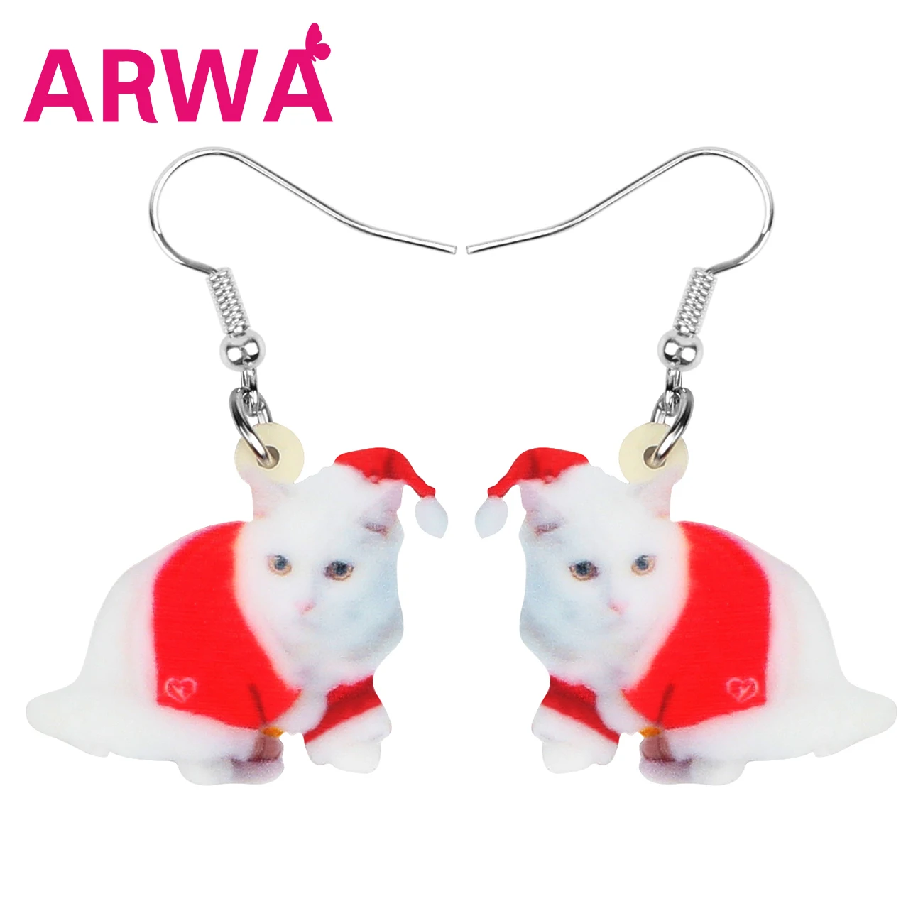 Bonsny акриловые рождественские британские короткошерстая кошка серьги подвески в