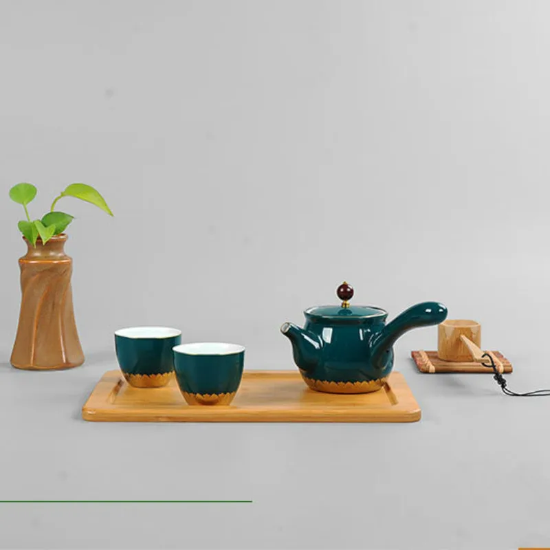 Бамбуковый поднос для чая дренажный воды семейный чайный набор стол комнаты