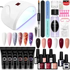 Поли набор гелей для ногтей профессионального наращивания ногтей гель для ногтей сушилка лампы Полупостоянный 8 мл гель лак для ногтей маникюрный набор инструментов