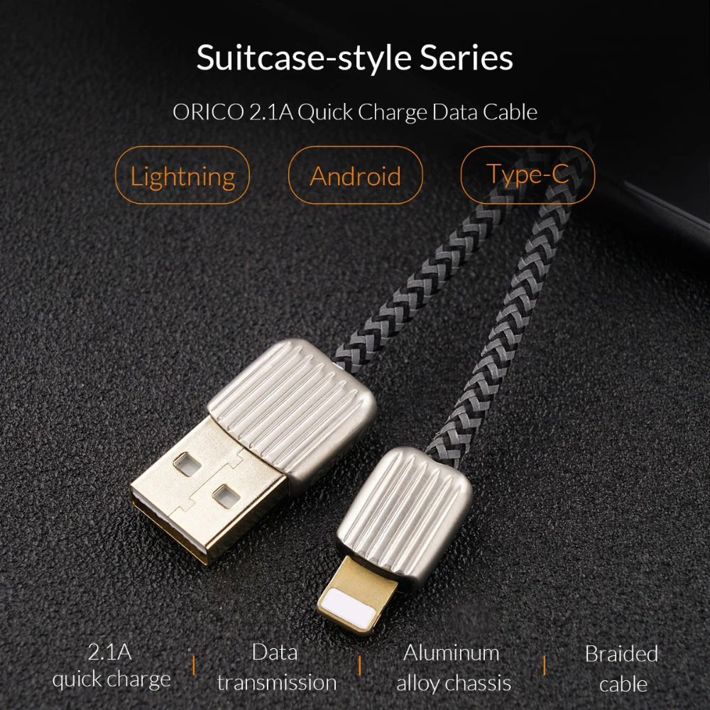 ORICO USB кабель 2.1A кабель для зарядки и синхронизации данных для iPhone xs xr samsung huawei Xiaomi one plus 6 Micro USB C освещение зарядки
