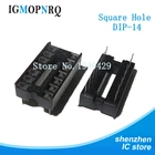 10 шт. DIP-14 квадратных отверстий 14 контактов 2,54 мм DIP14 ИС адаптер припоя Тип IC Разъем